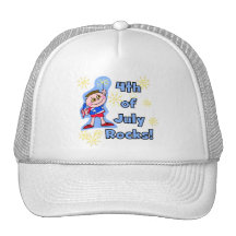 T-shirts 4 juillet et cadeaux de roches casquette