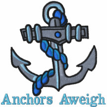 T-shirts brodés Aweigh d'ancres Polo Brodé