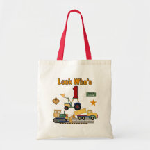 T-shirts d'anniversaire de véhicules de constructi sacs