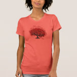 T-shirts de mariage d'arbre de feuille de coeur de