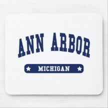T-shirts de style d'université d'Ann Arbor Michiga Tapis De Souris