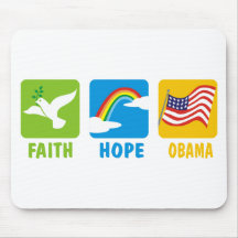 T-shirts d'Obama d'espoir de foi Tapis De Souris