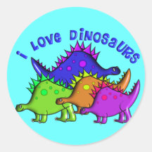 T-shirts et cadeaux AIME DINOSAURES d'enfants "JE" Autocollant