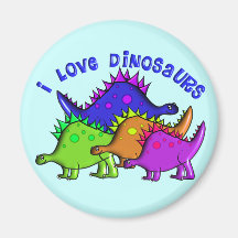 T-shirts et cadeaux AIME DINOSAURES d'enfants "JE" Aimants