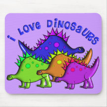 T-shirts et cadeaux AIME DINOSAURES d'enfants "JE" Tapis De Souris