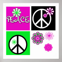 T-shirts et cadeaux chauds de paix de couleurs posters