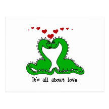 T-shirts et cadeaux d'amour de Valentine de dinosa Carte Postale