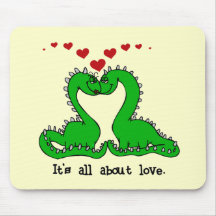T-shirts et cadeaux d'amour de Valentine de dinosa Tapis De Souris