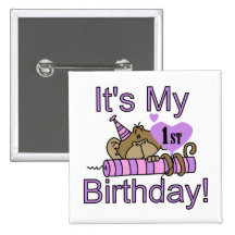 T-shirts et cadeaux d'anniversaire de singe de fil badges avec agrafe