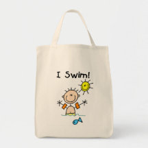 T-shirts et cadeaux de bain du garçon I Sac En Toile