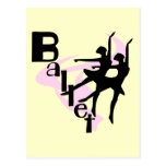 T-shirts et cadeaux de ballet de silhouette carte postale