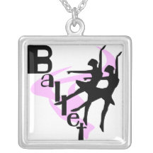 T-shirts et cadeaux de ballet de silhouette pendentifs