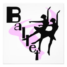 T-shirts et cadeaux de ballet de silhouette cartons d'invitation