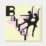 T-shirts et cadeaux de ballet de silhouette aimants pour réfrigérateur