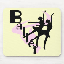 T-shirts et cadeaux de ballet de silhouette tapis de souris