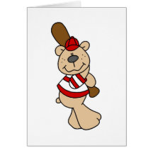 T-shirts et cadeaux de base-ball d'ours cartes de vœux
