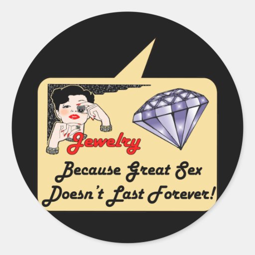 T-shirts et cadeaux de bijoux de diamant pour elle adhésifs ronds