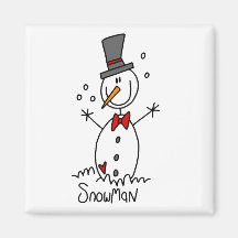 T-shirts et cadeaux de bonhomme de neige de vacanc aimants pour réfrigérateur