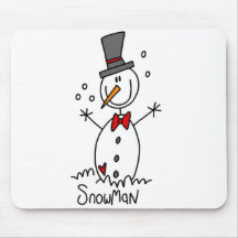 T-shirts et cadeaux de bonhomme de neige de vacanc tapis de souris