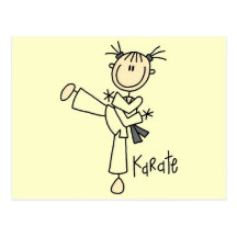 T-shirts et cadeaux de fille de karaté cartes postales