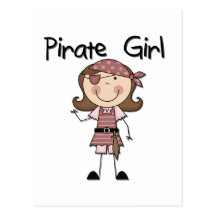 T-shirts et cadeaux de fille de pirate carte postale