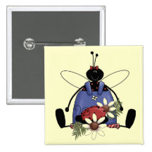 T-shirts et cadeaux de jardin de coccinelle badge avec épingle
