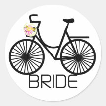 T-shirts et cadeaux de jeune mariée de bicyclette autocollant