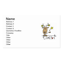 T-shirts et cadeaux de Noël de renne de comète Carte De Visite