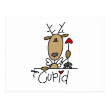 T-shirts et cadeaux de Noël de renne de cupidon Cartes Postales
