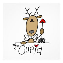 T-shirts et cadeaux de Noël de renne de cupidon Faire-parts