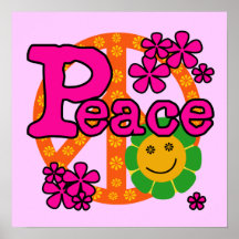 T-shirts et cadeaux de paix du style 60s affiche