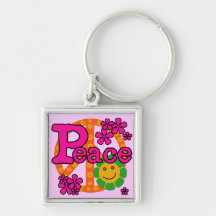 T-shirts et cadeaux de paix du style 60s porte-clef