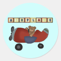 T-shirts et cadeaux de pilote d'ours de nounours adhésif rond