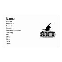 T-shirts et cadeaux de ski de silhouette carte de visite