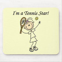 T-shirts et cadeaux de star du tennis de fille tapis de souris