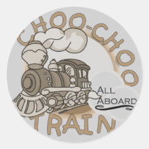 T-shirts et cadeaux de train de Choo-Choo Autocollants Ronds