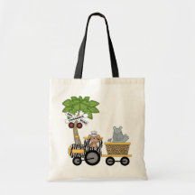 T-shirts et cadeaux de train de singe et d'hippopo sacs fourre-tout