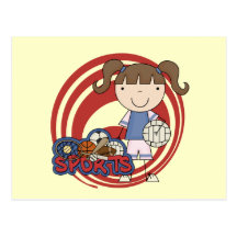 T-shirts et cadeaux de volleyball de fille de spor carte postale