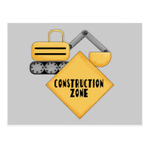 T-shirts et cadeaux de zone de construction cartes postales