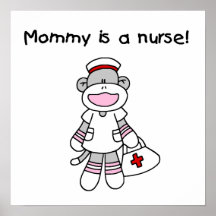 T-shirts et cadeaux d'infirmière de maman de singe affiche