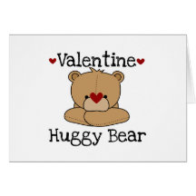 T-shirts et cadeaux d'ours de Valentine Huggy Cartes De Vœux