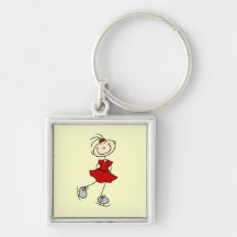 T-shirts et cadeaux rouges de patineur artistique  porte-clef