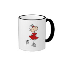 T-shirts et cadeaux rouges de patineur artistique  tasses