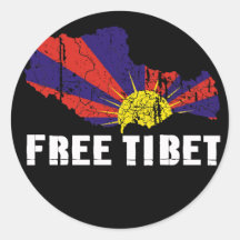 T-SHIRTS ET VITESSE LIBRES DU THIBET AUTOCOLLANT ROND