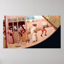 Tableau avec des scènes du détail de sept péchés m affiches