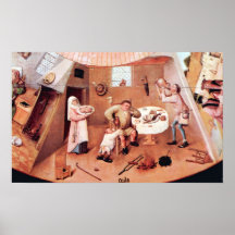 Tableau avec des scènes du détail de sept péchés m affiche