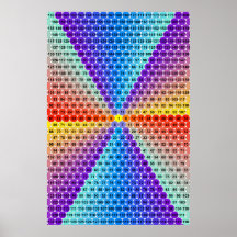 Tableau de multiplication en spirale - hexagone affiches