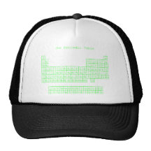 Tableau périodique vert au néon casquette