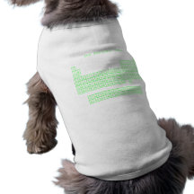 Tableau périodique vert au néon manteau pour animal domestique