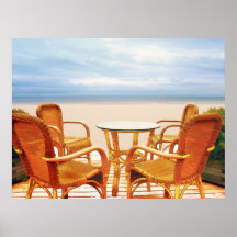 Tableau pour quatre à la plage posters